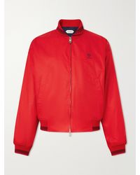 Versace - Logo-embroidered Cotton Blouson Jacket - Lyst