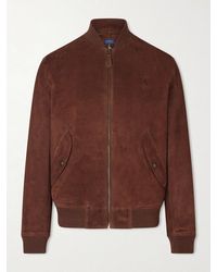 Polo Ralph Lauren - Logo-embroidered Suede Bomber Jacket - Lyst