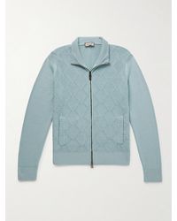 Canali - Textured-Knit Merino Wool Zip-Up Cardigan - Lyst