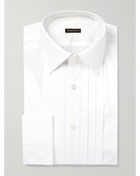Rubinacci - Pleated Cotton-Poplin Tuxedo Shirt - Lyst