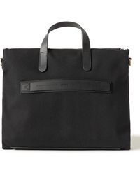 Mismo Leather-trimmed Canvas Briefcase - Black
