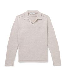 Inis Meáin - Wool And Linen-blend Polo Shirt - Lyst