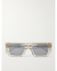 Saint Laurent - Rectangular-Frame Acetate Sunglasses - Lyst