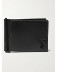 Saint Laurent - Logo-appliquéd Leather Wallet With Money Clip - Lyst