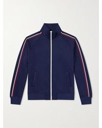 Saint Laurent - Striped Cotton-blend Jersey Track Jacket - Lyst