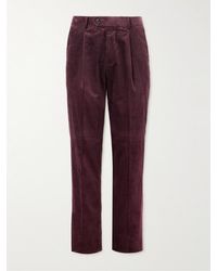 Brunello Cucinelli - Slim-fit Straight-leg Pleated Cotton-corduroy Suit Trousers - Lyst