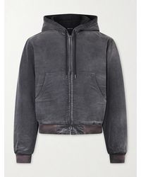 AURALEE - Garment-dyed Cotton-canvas Zip-up Hooded Jacket - Lyst