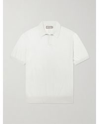 Canali - Cotton And Silk-blend Polo Shirt - Lyst
