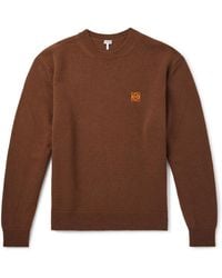 Loewe - Anagram Logo-Embroidered Wool Sweater - Lyst