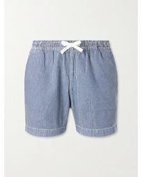 Drake's - Straight-Leg Striped Cotton Drawstring Shorts - Lyst