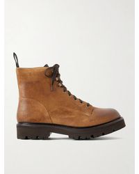 Grenson - Callum Burnished-Suede Lace-Up Boots - Lyst