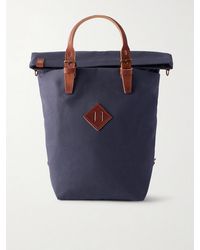 Bleu De Chauffe - Woody Leather-Trimmed Waxed Cotton-Canvas Backpack - Lyst