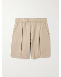 Loro Piana - Reinga Wide-Leg Pleated Linen-Twill Bermuda Shorts - Lyst