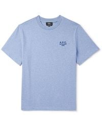 A.P.C. - Logo-embroidered Cotton-jersey T-shirt - Lyst