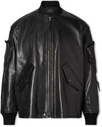 Beams Plus - Leather Bomber Jacket - Lyst