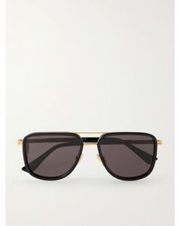 Bottega Veneta - Aviator-Style Acetate And-Tone Sunglasses - Lyst