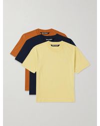 Palm Angels - Set aus drei T-Shirts aus Baumwoll-Jersey mit Logostickerei - Lyst