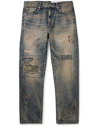 Neighborhood - Savage Slim-Fit Straight-Leg Distressed Selvedge Jeans - Lyst