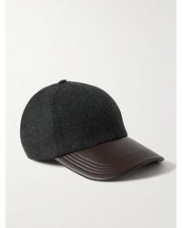 Berluti - Logo-Embroidered Leather-Trimmed Wool Baseball Cap - Lyst