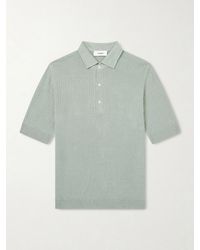 Lardini - Ribbed Linen And Cotton-Blend Polo Shirt - Lyst