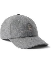 Brunello Cucinelli - Logo Virgin Wool Flannel Baseball Cap - Lyst