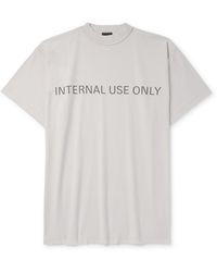 Balenciaga - Inside Out Oversized Distressed Logo-print Cotton-jersey T-shirt - Lyst