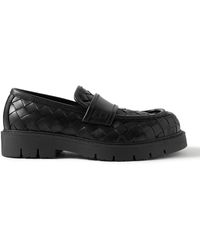 Bottega Veneta - Haddock Intrecciato Leather Loafers - Lyst