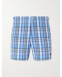 Burberry - Selkirk Straight-leg Mid-length Checked Swim Shorts - Lyst
