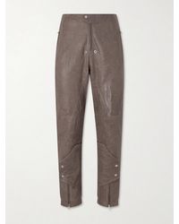 Rick Owens - Motopants Straight-leg Panelled Leather Trousers - Lyst