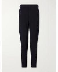 Loewe - Tapered Leather-Trimmed Wool-Blend Twill Trousers - Lyst