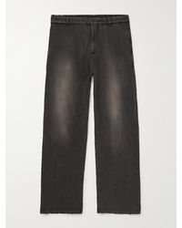 Balenciaga Distressed Washed Cotton-jersey Trousers - Grey