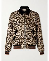 Valentino Garavani - Leopard-Print Wool-Twill Bomber Jacket - Lyst