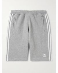 adidas Originals - Shorts a gamba dritta in jersey di cotone con righe e logo ricamato Adicolor - Lyst