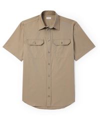 Burberry - Logo-embroidered Cotton-twill Shirt - Lyst