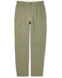 De Bonne Facture - Wide-leg Pleated Linen Trousers - Lyst