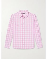 Tom Ford - Checked Cotton-poplin Shirt - Lyst