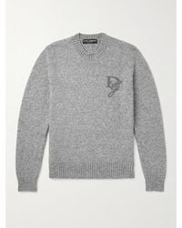 Dolce & Gabbana - Pullover Girocollo Con Ricamo Dg - Lyst