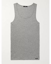 Tom Ford - Ribbed Mélange Cotton And Modal-Blend Jersey Tank Top - Lyst