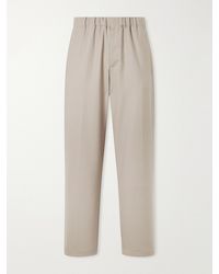 Lardini - Straight-Leg Stretch-Wool Flannel Trousers - Lyst