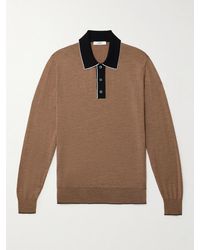 MR P. - Colour-Block Merino Wool Polo Shirt - Lyst