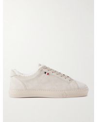 Moncler - New Monaco Shearling-Lined Suede Sneakers - Lyst