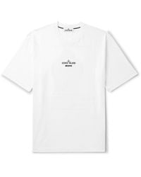 Stone Island - Archivio Logo-Print Embroidered Cotton-Jersey T-Shirt - Lyst