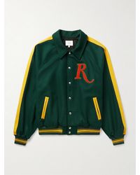 Rhude - Striped Logo-Appliquéd Wool-Blend Felt Varsity Jacket - Lyst