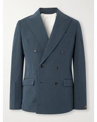 A Kind Of Guise - Double-Breasted Cotton And Linen-Blend Seersucker Blazer - Lyst