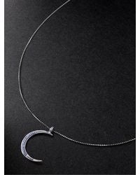 Sydney Evan - Large Moon White Gold Sapphire Necklace - Lyst