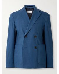 Dries Van Noten - Double-breasted Linen-blend Suit Jacket - Lyst