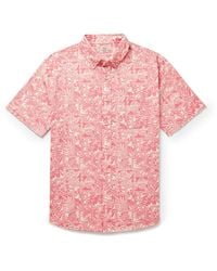 Faherty - Playa Button-down Collar Floral-print Organic Cotton-blend Shirt - Lyst