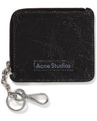Acne Studios - Logo-print Cracked-leather Zip-around Wallet - Lyst