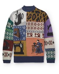 Kapital - Kurogane Mishin Jacquard-knit Wool-blend Sweater - Lyst