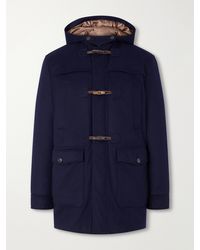 Canali - Montgomery Hooded Leather-Trimmed Wool And Cashmere-Blend Padded Parka - Lyst